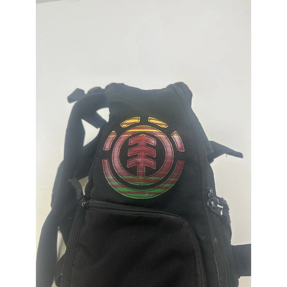 Element Black Mohave Skateboard Backpack Bag Rasta Logo